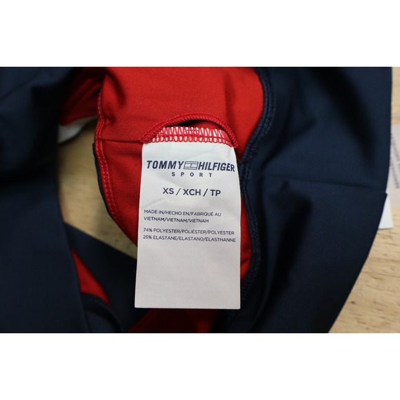 TOMMY HILFIGER SPORT Women's Performance Sports Bra XS Navy Blue Rich Red NWT - Picture 5 of 5